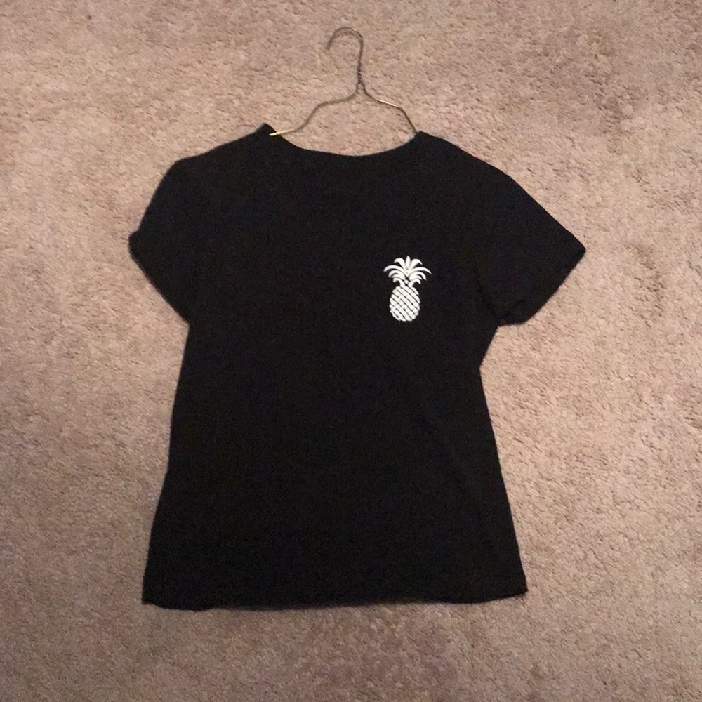 Black Pineapple Design Shirt